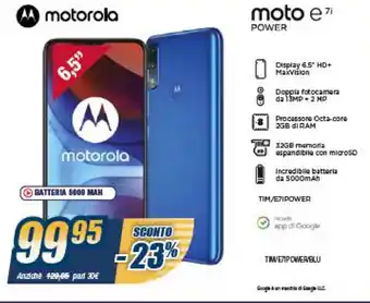 Sinergy Motorola moto e7i Power offerta
