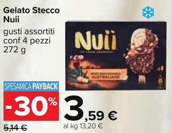Carrefour Gelato Stecco Nuii gusti assortiti conf 4 pezzi 272 g offerta