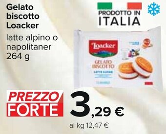 Carrefour Gelato biscotto Loacker latte alpino o napolitaner 264 g offerta