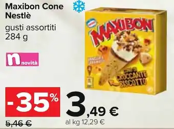 Carrefour Maxibon Cone Nestlè gusti assortiti 284 g offerta