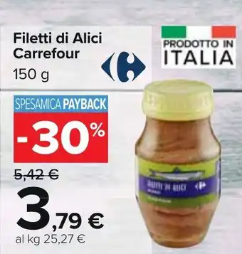 Carrefour Filetti di Alici Carrefour 150 g offerta