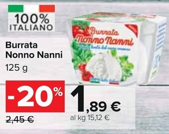 Carrefour Burrata Nonno Nanni 125 g offerta