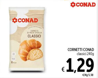 Spazio Conad CORNETTI CONAD classici 240g offerta