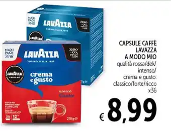 Spazio Conad CAPSULE CAFFÈ LAVAZZA A MODO MIO x36 offerta