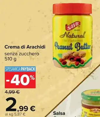 Carrefour Crema di Arachidi senza zucchero 510 g offerta
