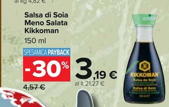 Carrefour Salsa di Soia Meno Salata Kikkoman 150 ml offerta