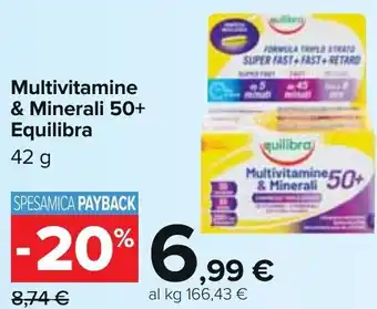 Carrefour Multivitamine & Minerali 50+ Equilibra 42 g offerta