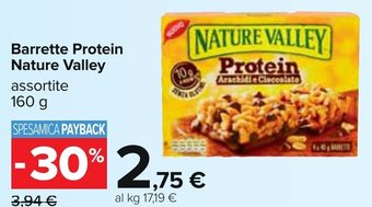 Carrefour Barrette Protein Nature Valley assortite 160 g offerta