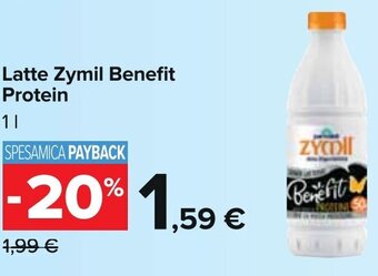 Carrefour Latte Zymil Benefit Protein 1 l offerta