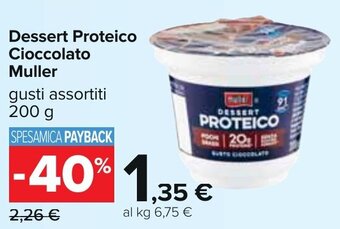 Carrefour Dessert Proteico Cioccolato Muller gusti assortiti 200 g offerta