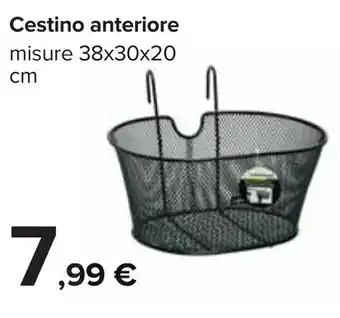 Cestino anteriore misure 38x30x20 cm