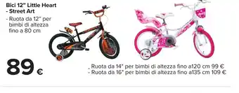 Carrefour Bici 12" Little Heart Street Art - Ruota da 12" per bimbi di altezza fino a 80 cm offerta
