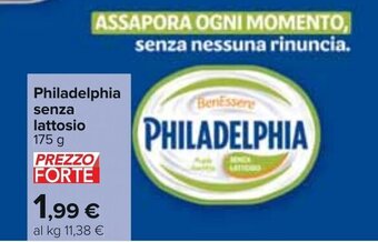 Carrefour Philadelphia senza lattosio 175 g offerta