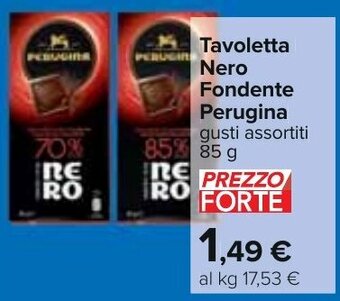 Carrefour Tavoletta Nero Fondente Perugina gusti assortiti 85 g offerta