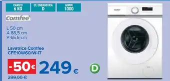 Carrefour Comfee L 50 cm A 88,5 cm P 65,5 cm Lavatrice Comfee CFE10W60/W-IT offerta