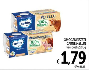 Spazio Conad OMOGENEIZZATI CARNE MELLIN vari gusti 2x80g offerta