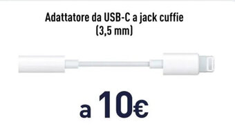 Unieuro Adattatore da USB-C a jack cuffie (3,5 mm) offerta