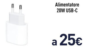 Unieuro Alimentatore 20W USB-C offerta
