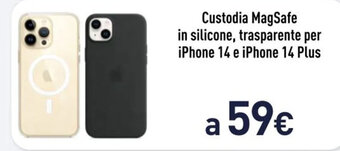 Unieuro Custodia MagSafe in silicone, trasparente per iPhone 14 e iPhone 14 Plus offerta