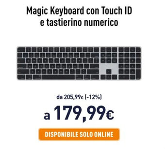 Unieuro Magic Keyboard con Touch ID e tastierino numerico offerta