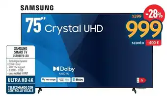 Sinergy SAMSUNG SMART TV 75BU8070 LED offerta