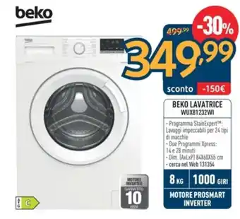 Sinergy BEKO LAVATRICE WUX81232WI offerta