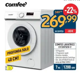 Sinergy COMFEE LAVATRICE CFE10W70/W-IT offerta