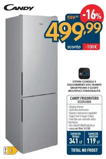 Sinergy CANDY FRIGORIFERO CCE3T618ES offerta