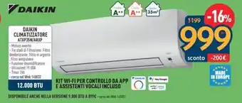 Sinergy DAIKIN CLIMATIZZATORE ATXP35N/ARXP offerta