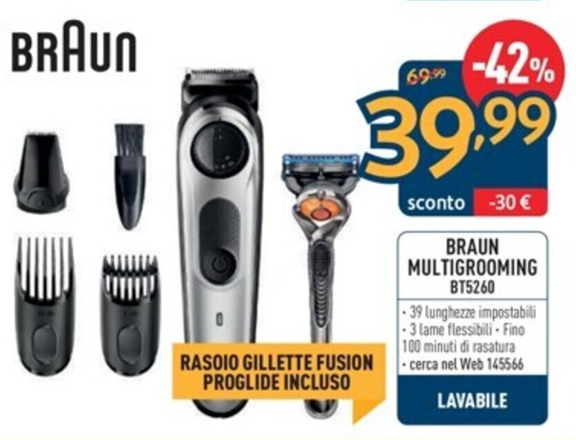 Sinergy BRAUN MULTIGROOMING BT5260 offerta
