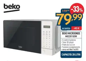 Sinergy BEKO MICROONDE MOC201103W offerta
