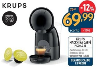 Sinergy KRUPS MACCHINA CAFFÈ PICCOLO XS offerta