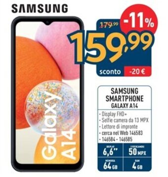 Sinergy SAMSUNG SMARTPHONE GALAXY A14 offerta
