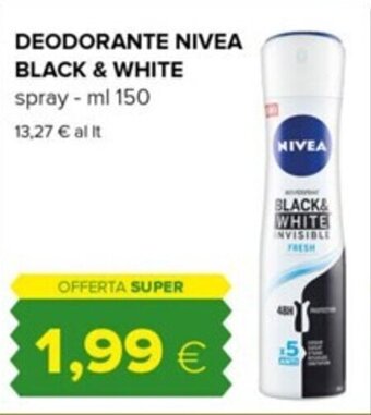 Tigre DEODORANTE NIVEA BLACK & WHITE spray - ml 150 offerta