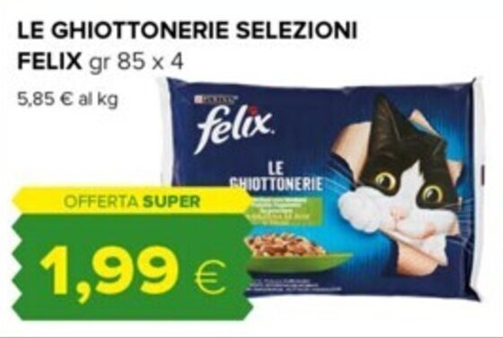 Tigre le LE GHIOTTONERIE SELEZIONI FELIX gr 85 x 4 offerta