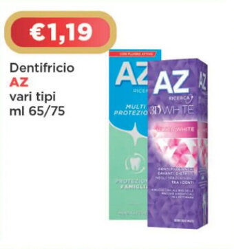 Crai Dentifricio AZ vari tipi ml 65/75 offerta