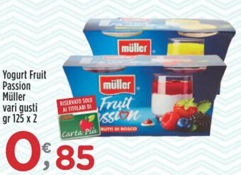 Crai Yogurt Fruit Passion Müller vari gusti gr 125 x 2 offerta