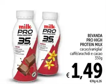 Spazio Conad BEVANDA PRO HIGH PROTEIN MILK 350g offerta