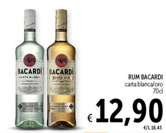 Spazio Conad RUM BACARDI carta blanca/oro 70cl offerta