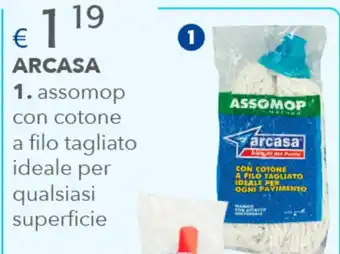 ARCASA 1. assomop con cotone a filo tagliato ideale per qualsiasi superficie