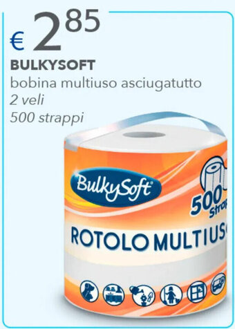 BULKYSOFT bobina multiuso asciugatutto 2 veli 500 strappi