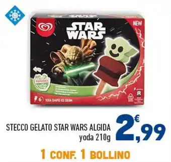 Spazio Conad STECCO GELATO STAR WARS ALGIDA yoda 210g offerta