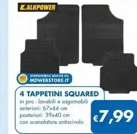MD Discount Alkpower 4 tappetini squared offerta