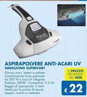 Innoliving supervort aspirapolvere anti-acari uv