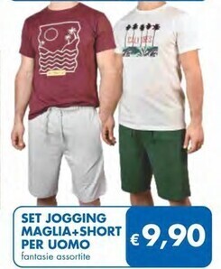 MD Discount Set jogging maglia + short per uomo offerta