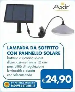 MD Discount Axir - lampada da soffitto con pannello solare offerta