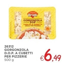 Biraghi gorgonzola d.o.p. a cubetti per pizzerie