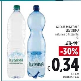 Spazio Conad Levissima acqua minerale offerta