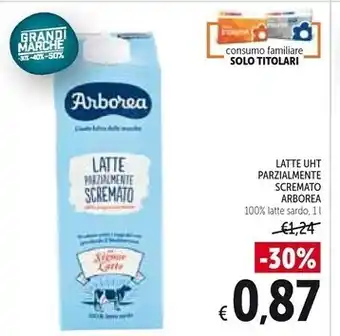 Spazio Conad Arborea latte uht parzialmente scremato offerta