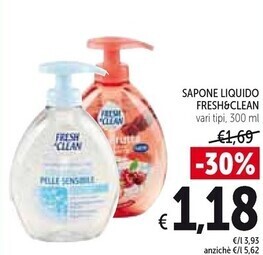 Spazio Conad Fresh & clean sapone liquido offerta